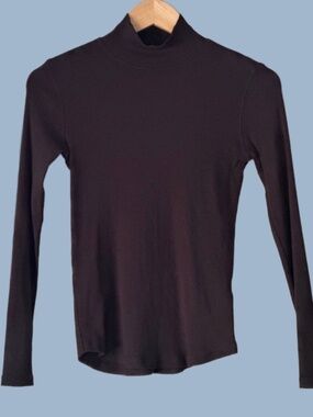 Black Long Sleeve Mock Turtleneck by Eli Tahari.